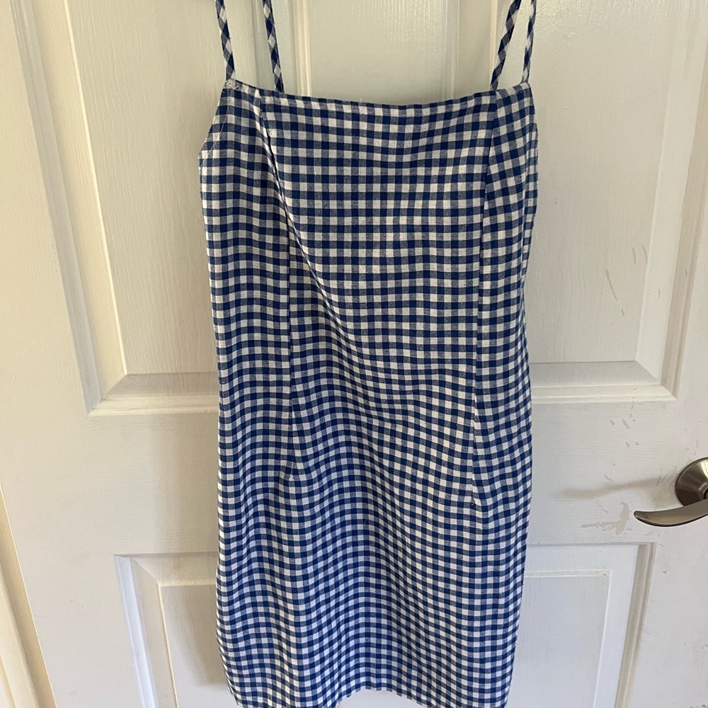 cute blue checkered dress